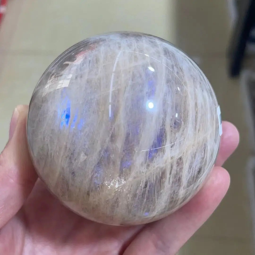 Crystal Healing Sphere: Polished Blue Moonstone